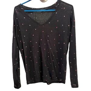 Rails Sami Black rainbow star Long Sleeve Tee | NWOT | Size Small